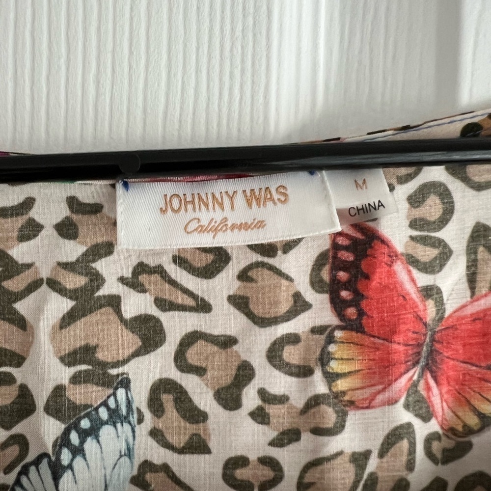 Johnny Was Fleur Butterfly-Print Short Kaftan Dress - Picture 8 of 8